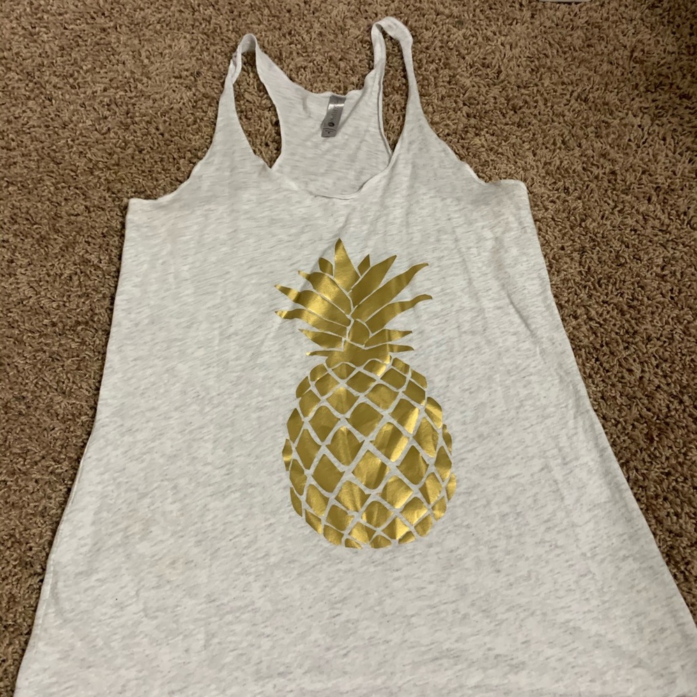 next level gold pineapple tank top